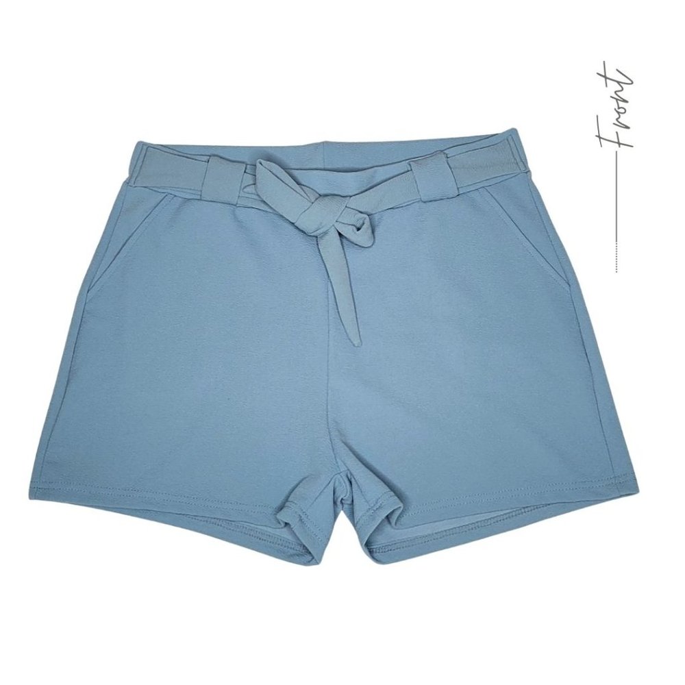 BLUE STRIPE TIE SHORTS FOR WOMEN